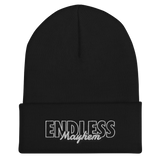 BLACK EMBROIDERY BEANIE